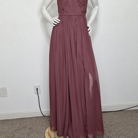 Weddington Way Light Burgundy Romantic Coquette Strapless Chiffon Gown Dress *6 - Picture 3 of 10